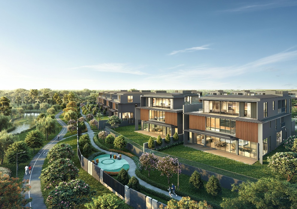 Island villa navapark tampak sky view